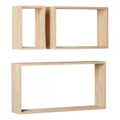 Set de 3 &eacute;tag&egrave;res rectangles SHELVY Imitation ch&ecirc;ne