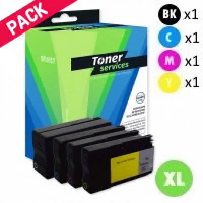 TONER SERVICES Compatible HP 950XL/951XL Pack 4 Cartouches Noir et couleurs (C2P43AE)