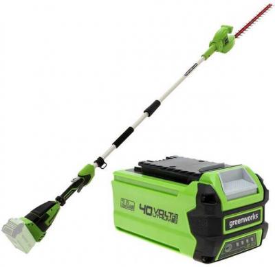 GREENWORKS Taille-haies 51 cm 40V - Sur perche - 1 batterie 2.0 Ah - 1 chargeur - G40PHAK2