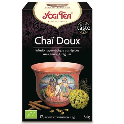 YOGI TEA  Infusion Bio Cha&iuml; Doux 17 sachets 34g