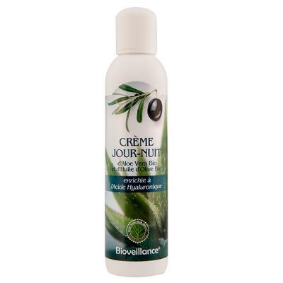BIOVEILLANCE Creme jour/nuit aloe vera et acide hyaluronique - 50 ml