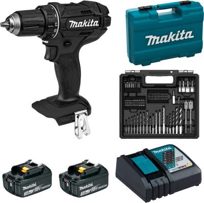 MAKITA Perceuse-visseuse 18V Black + 2 batteries 3Ah + chargeur rapide + coffret - DDF482FX1B
