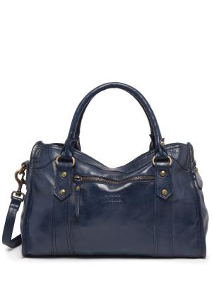 BASILIC PEPPER Sac Port&eacute; Main Cow Cuir  Bleu