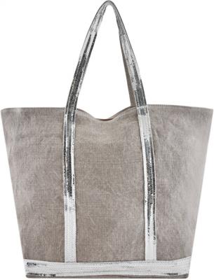 VANESSA BRUNO Le Cabas L Lin Paillettes  Gris