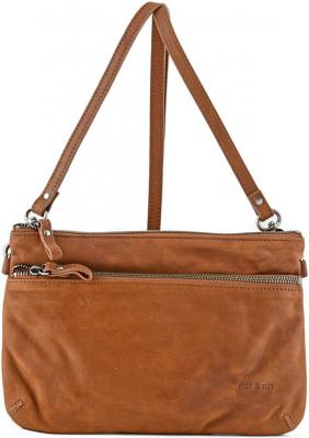 NAT ET NIN Sac Bandouli&egrave;re Vicky Cuir  Marron