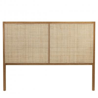 TERRE DE NUIT T&ecirc;te de lit cannage 186 cm en bois massif naturel - 