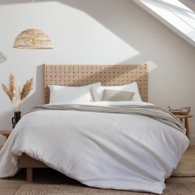 TERRE DE NUIT T&ecirc;te de lit &agrave; lani&egrave;res 160 cm en bois naturel - 