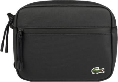 LACOSTE Sac besace cam&eacute;ra textur&eacute; Noir 
