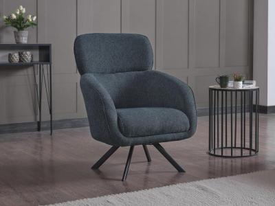 PASCAL MORABITO  - Fauteuil pivotant en Tissu chin&eacute; Bleu LACONA de