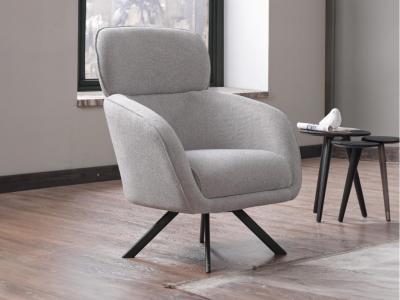 VENTE UNIQUE PASCAL MORABITO - Fauteuil pivotant en Tissu chin&eacute; Gris LACONA de
