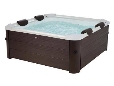 MSPA Spa semi-rigide 6 places marron avec accessoires - 120 jets - L160 x l160 x H65 cm - MAKEMO