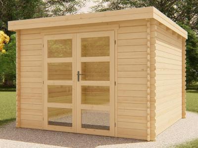 VENTE UNIQUE.COM Abri de jardin en bois avec toit plat 9,45 m&sup2; &eacute;paisseur 28 mm - LOTAVI