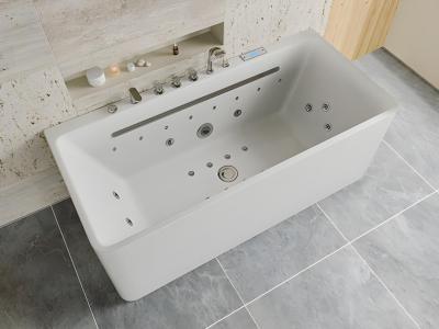 Baignoire baln&eacute;o semi-ilot blanche - 1 place - 470 L - 170 x 75 cm - KIRANA
