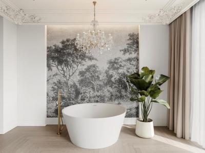 Baignoire &icirc;lot acrylique ronde - Blanc mat - 354L - 135 x 135 x 60 cm - LOSANA