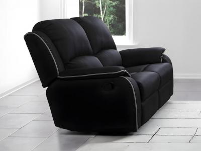VENTE UNIQUE Vente-unique Canap&eacute; 2 places relax en microfibre HERNANI - Noir