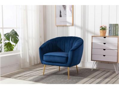 VENTE UNIQUE Vente-unique Fauteuil Cabriolet en Velours PABLITO - Bleu Roi