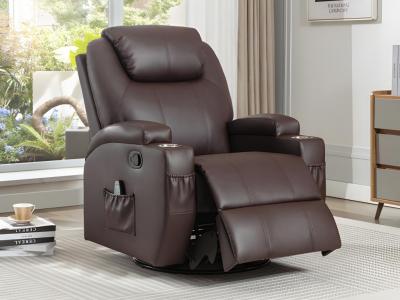 VENTE UNIQUE Vente-unique - Fauteuil massant Silvano en Simili - Marron