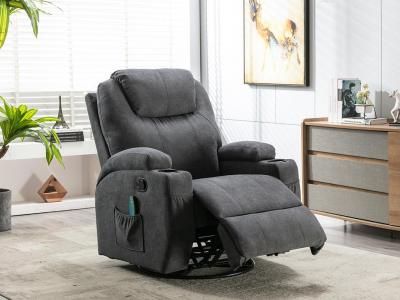 VENTE UNIQUE Vente-unique Fauteuil massant SILVANO en tissu - Gris