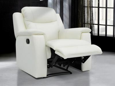 VENTE UNIQUE Vente-unique Fauteuil relax EVASION en cuir - blanc ivoire