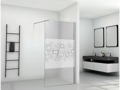 VENTE UNIQUE Paroi de douche &agrave; l'italienne PAULINA II s&eacute;rigraphi&eacute;e - 120x190 cm