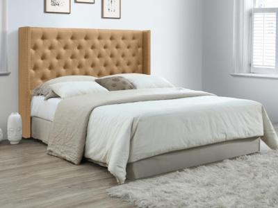 VENTE UNIQUE T&ecirc;te de lit capitonn&eacute;e 170 cm - Tissu - Beige - MASSIMO II