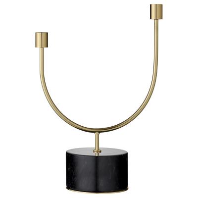Bougeoir noir et dor&eacute; 12 cm Grasil - AYTM
