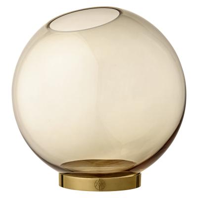 AYTM  - Globe Vase grand mod&egrave;le, &Oslash; 21 x H 21 cm, ambre / or