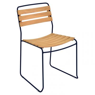 FERMOB  Chaise en teck SURPRISING - 92 bleu abysse