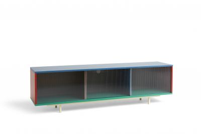 HAY Meuble tv en bois Multi &agrave; portes vitr&eacute;es 180 cm Colour Cabinet - 