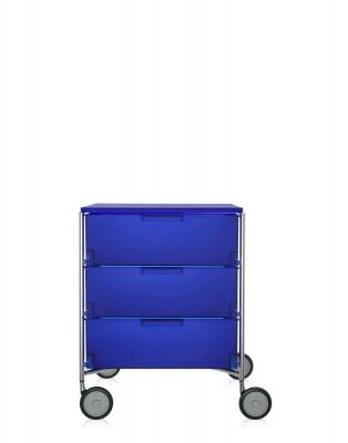 Kartell Caisson Mobil 3 - bleu cobalt - avec roulettes