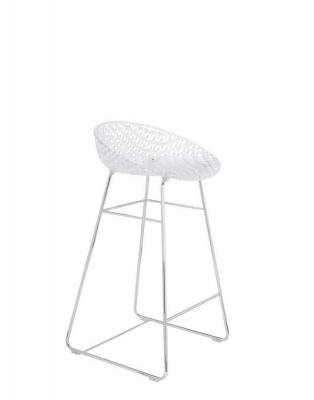 Kartell - Tabouret de bar smatrik, chrom&eacute; / cristal