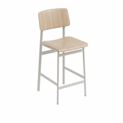Muuto Tabouret de bar Loft - Hauteur d'assise 65 cm - ch&ecirc;ne / gris