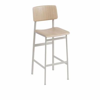Muuto Tabouret de bar Loft - Hauteur d'assise 75 cm - ch&ecirc;ne / gris