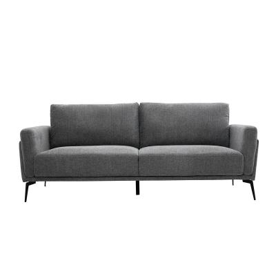 MILIBOO  - Canap&eacute; design 3 places en tissu effet velours textur&eacute; gris MOSCO