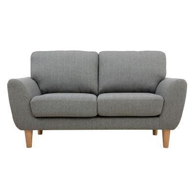 MILIBOO  Canap&eacute; scandinave 2 places en tissu gris et bois clair ALICE