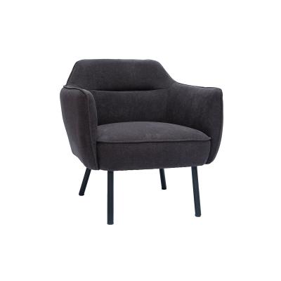 MILIBOO  - Fauteuil design en velours gris fonc&eacute; LAURENS