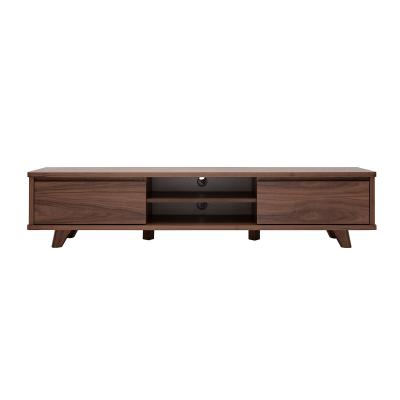 MILIBOO Meuble TV vintage bois fonc&eacute; noyer 2 portes L180 cm FIFTIES