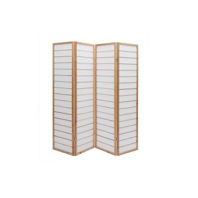 Paravent japonais en bois naturel et papier de riz gibon - Naturel