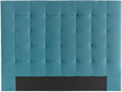 MILIBOO  - T&ecirc;te de lit capitonn&eacute;e en tissu bleu canard 140 cm HALCION