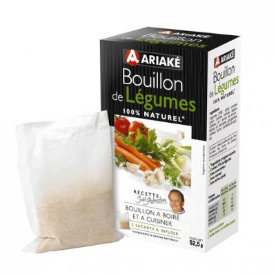 ARIAKE Bouillon de l&eacute;gumes, &agrave; boire et &agrave; cuisiner, 100 % naturel