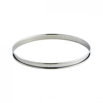 DE BUYER Cercle &agrave; tarte perfor&eacute; &agrave; bord roul&eacute; en inox 22cm 