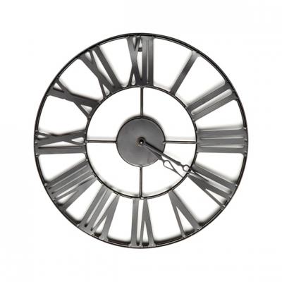 Pendule murale en m&eacute;tal Vintage Industriel noir D 36,5 cm