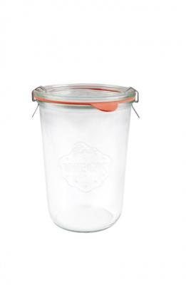 WECK  rundrandglas sturz 0,75 l 4er tray mit deckel, ring und klammern
