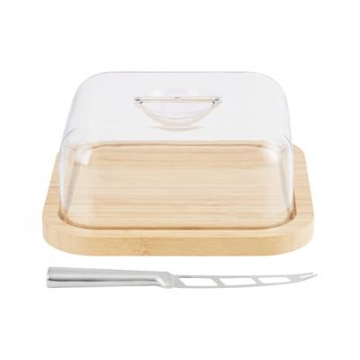 JEAN DUBOST Planche &Agrave; D&eacute;couper Dubost + Cloche A Fromage Bambou+Couteau Inox