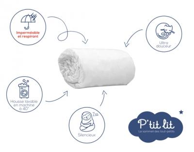 P TIT LIT Prot&egrave;ge matelas enfant 70x140cm imperm&eacute;able Bamboo non trait&eacute;e