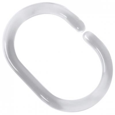GALEDO Anneaux plastiques pour rideau de douche x 12 - translucides