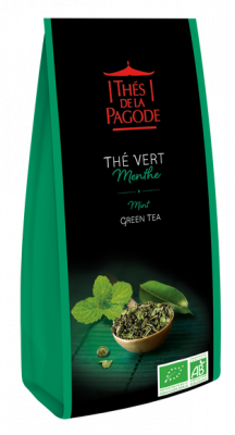 BAJIAO Th&eacute;s de la Pagode Th&eacute; Menthe Verte 100g