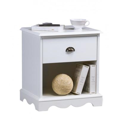 Chevet Blanc 1 Tiroir de Style Anglais - Lots de vente: Lot de 1