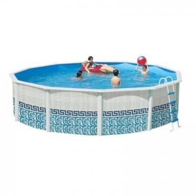  Piscine hors sol en acier ronde MOSAIKO 550 x 1.20 cm
