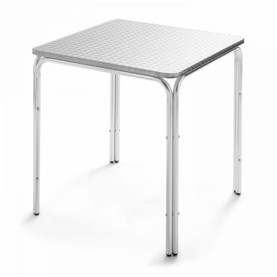 OVIALA Table de jardin carr&eacute;e, structure aluminium, plateau de 70 x 70 cm